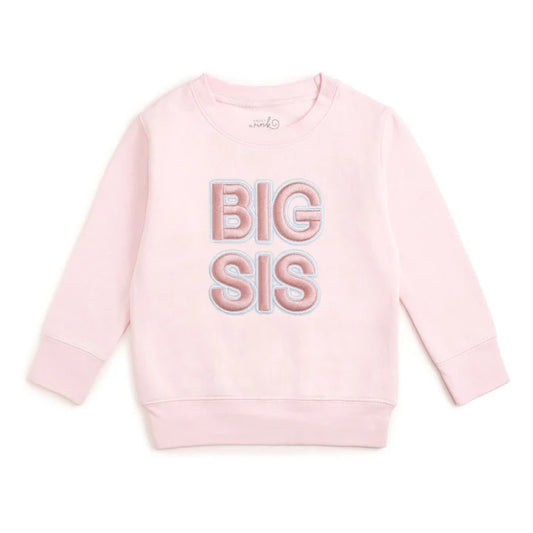 Sweet Wink Big Sis Embroidered Patch Sweatshirt- Ballet