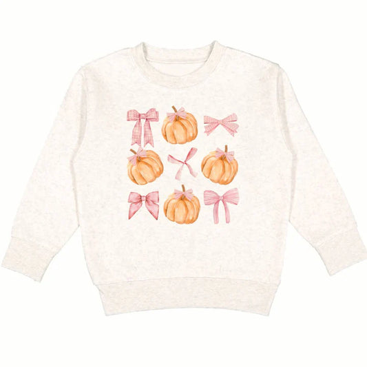Sweet Wink Coquette Pumpkin Sweatshirt- Natural