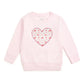 Sweet Wink Dainty Rose Pearl Heart Patch Sweatshirt- Ballet
