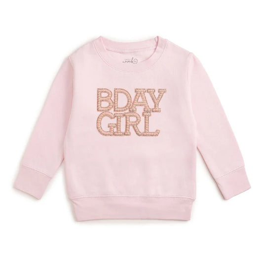 BDay Girl Pearl Patch Sweatshirt- Ballet