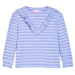 Bisby Aspen Tee- Blue Sparkle Stripe
