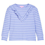 Bisby Aspen Tee- Blue Sparkle Stripe