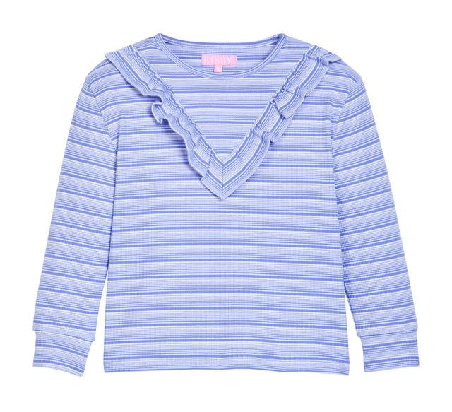 Bisby Aspen Tee- Blue Sparkle Stripe