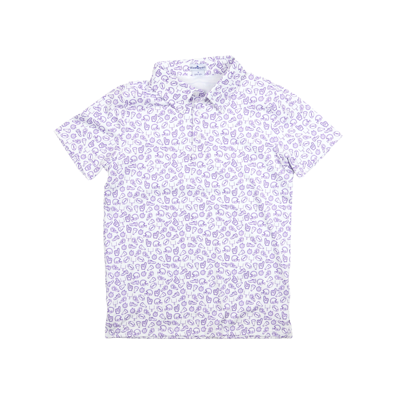 BlueQuail Kickoff Purple Polo Short Sleeve Shirt