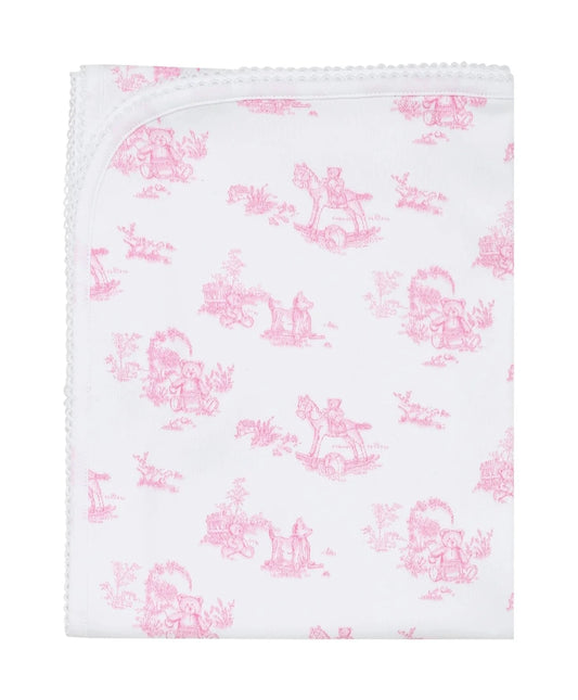 Nellapima Pink Teddy Bear Toile Blanket