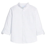 Mandarin Collar Roll Sleeve Shirt - Savannah Stripe