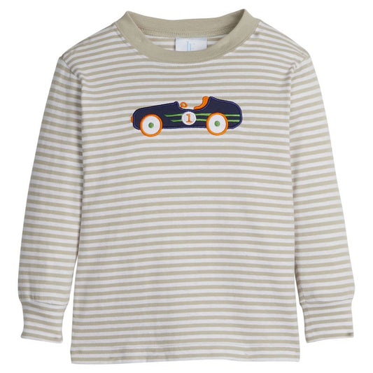 Little English Applique Tee Shirt - Vintage Race Car