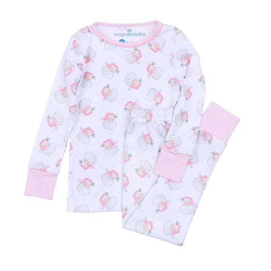 Magnolia Baby Santa Baby Long Pajamas- Pink