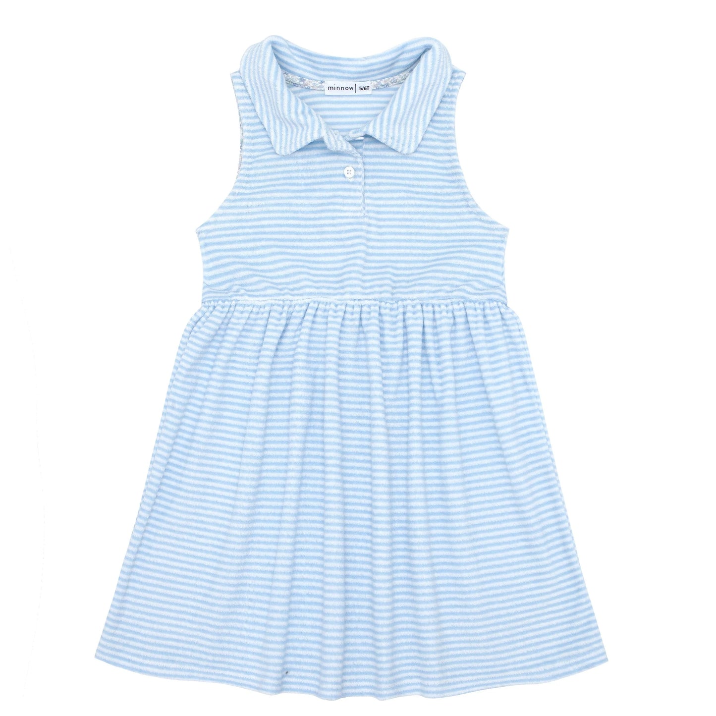 Minnow Powder Blue Stripe French Terry Tennis Dress