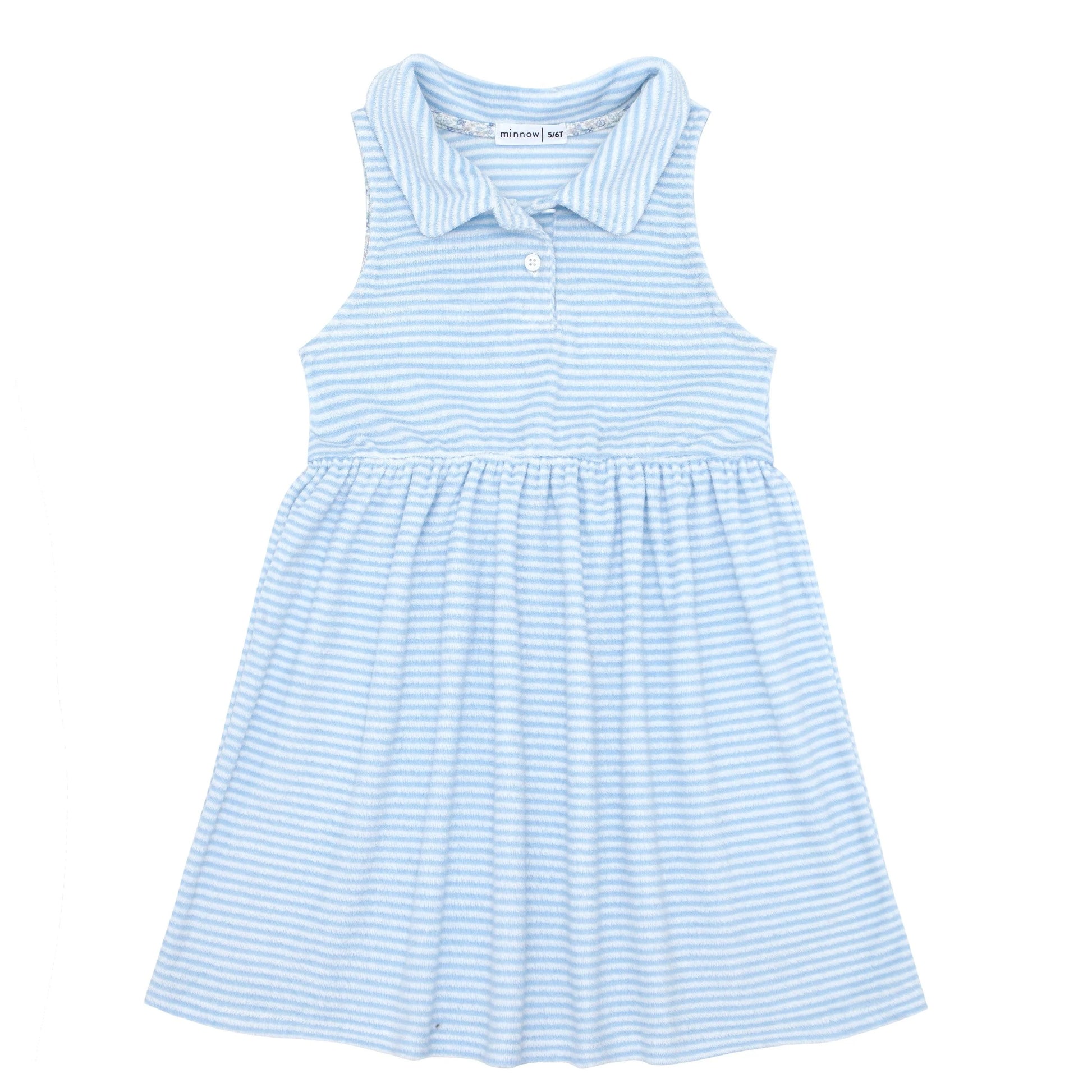 Powder Blue Stripe French Terry Tennis Dress 11/12 Powder Blue Stripe French Terry Tennis Dress 11/12