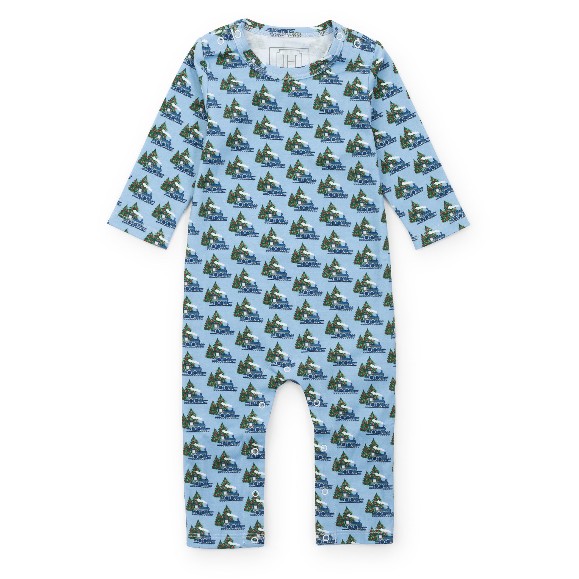 Lila and Hayes Thompson Boys' Pima Cotton Romper - North Pole Express