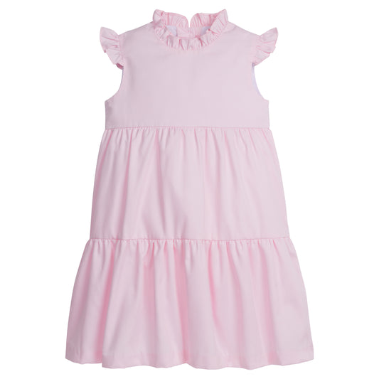 Little English Tiered Charleston Dress - Light Pink Pique