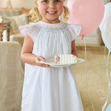 Little English Smocked Bishop Dress- Rainbow