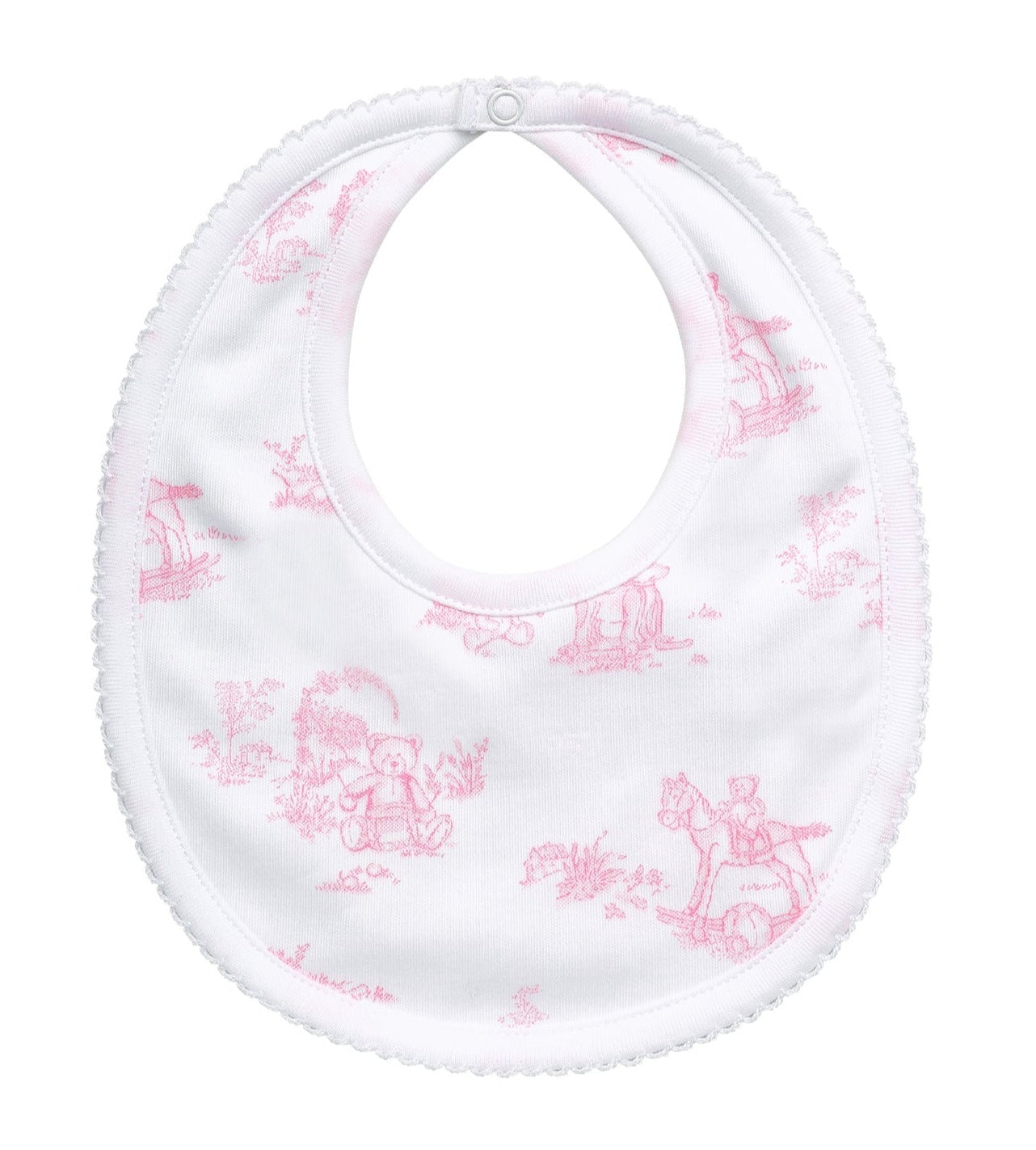 Nellapima Pink Teddy Bear Toile Bib