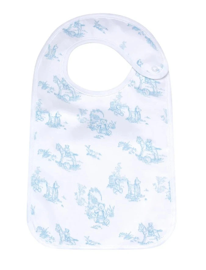 Nellapima Blue Teddy Bear Toile Feeding Bib