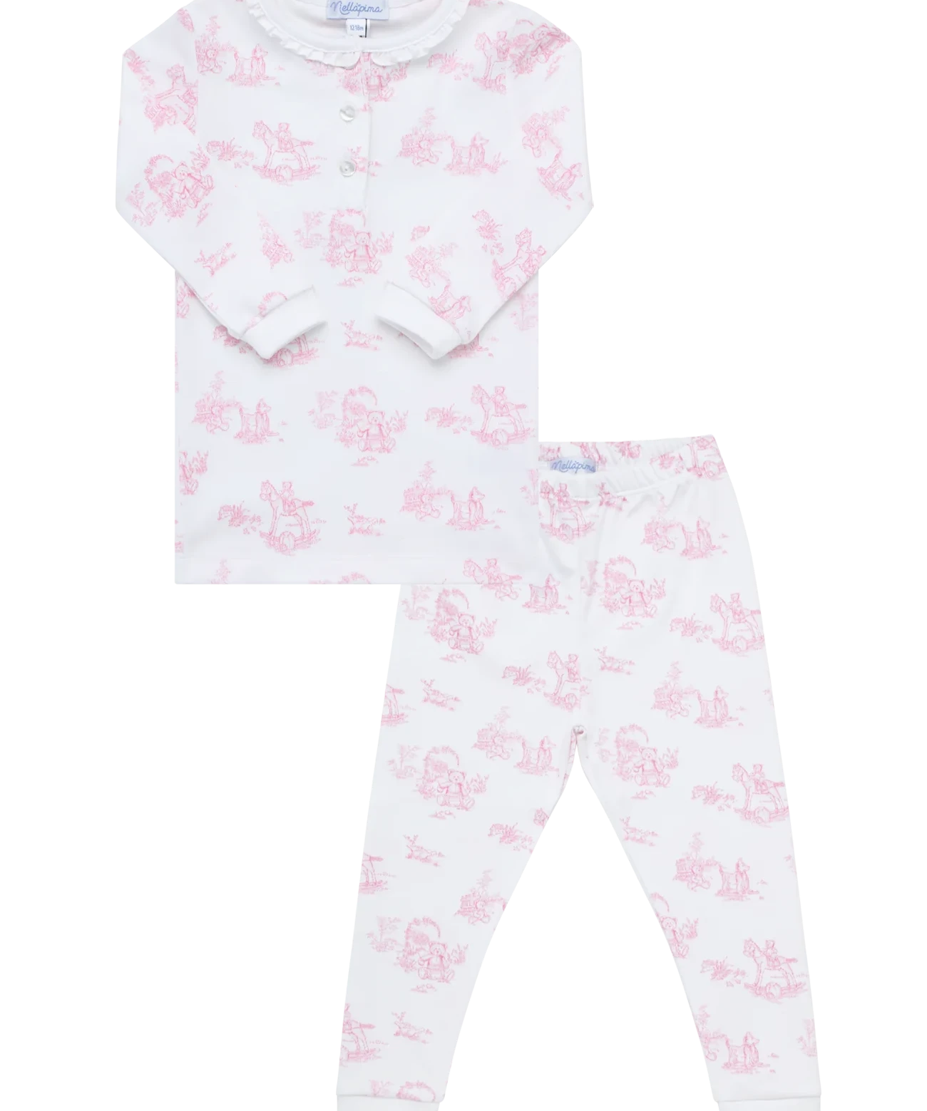 Nellapima Teddy Bear Toile Pajamas - Pink