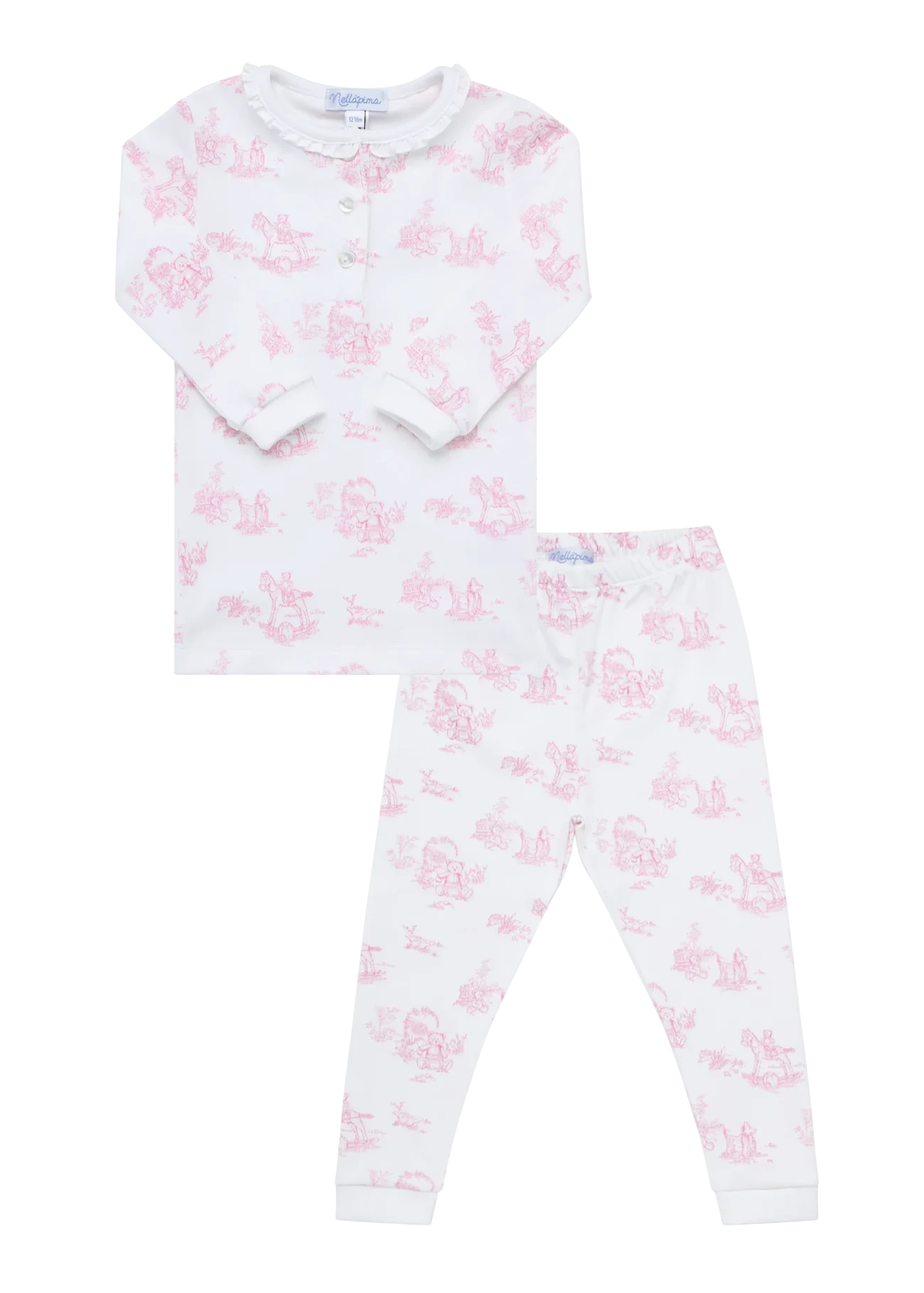 Nellapima Teddy Bear Toile Pajamas - Pink