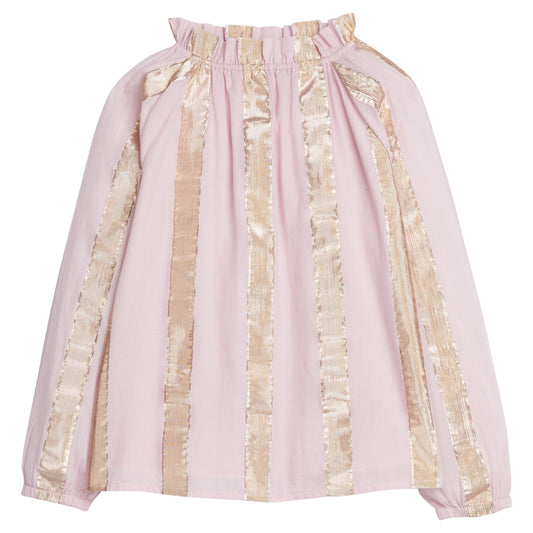 Tory Top- Pink Metallic Stripe