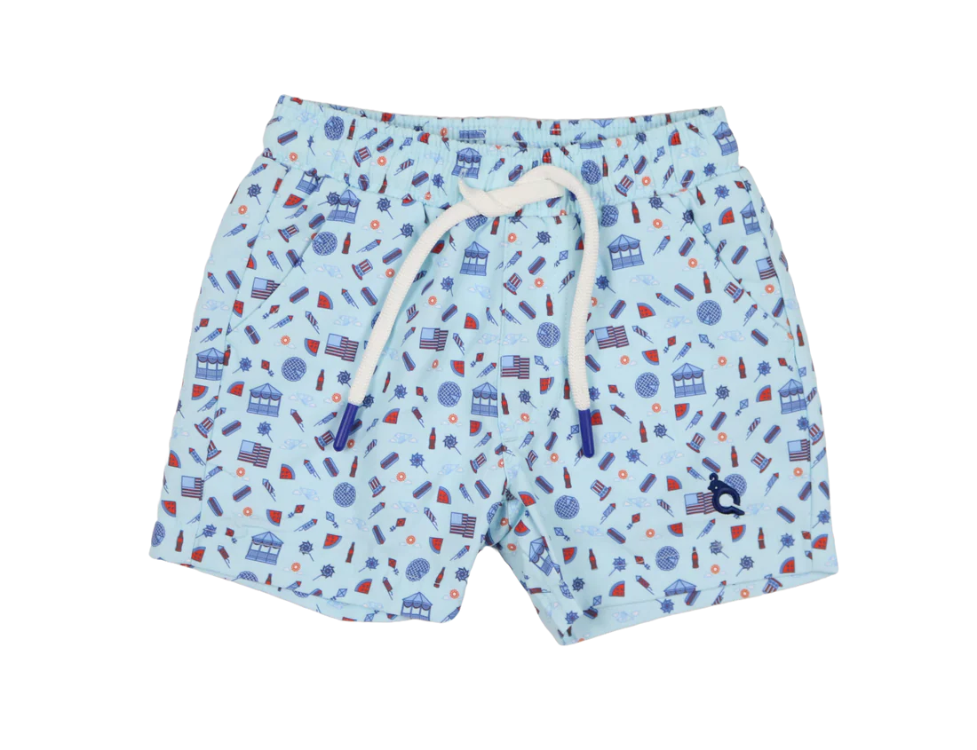 BlueQuail Stars and Stripes Swim Trunks