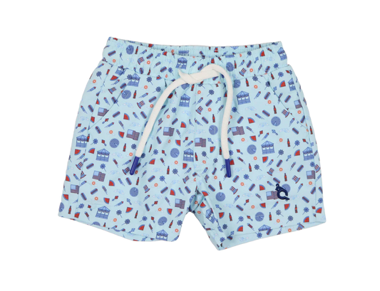 BlueQuail Stars and Stripes Swim Trunks