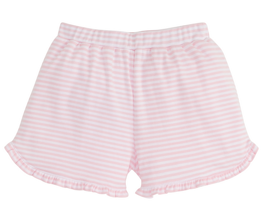 Little English Tulip Knit Short - Light Pink Stripe