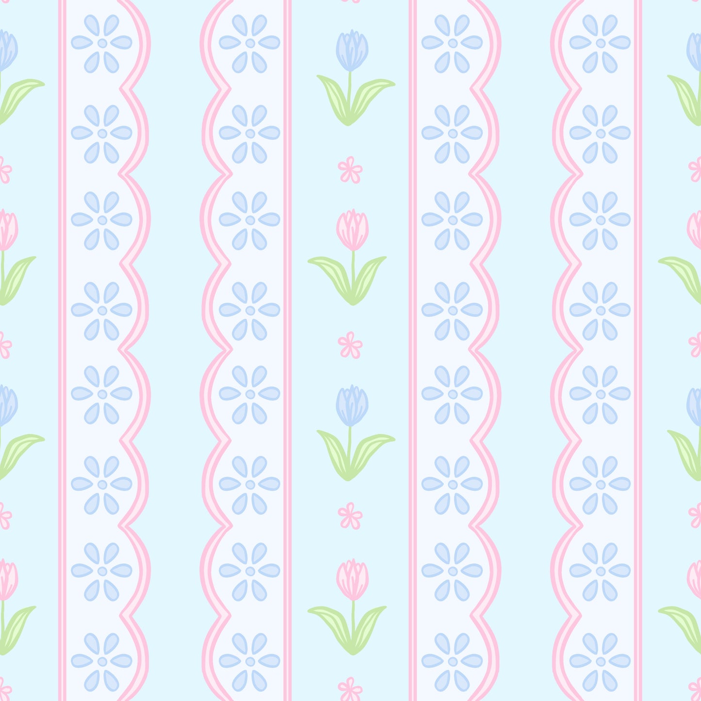 James and Lottie Blue Floral Scallop Lottie Bloomer Set 