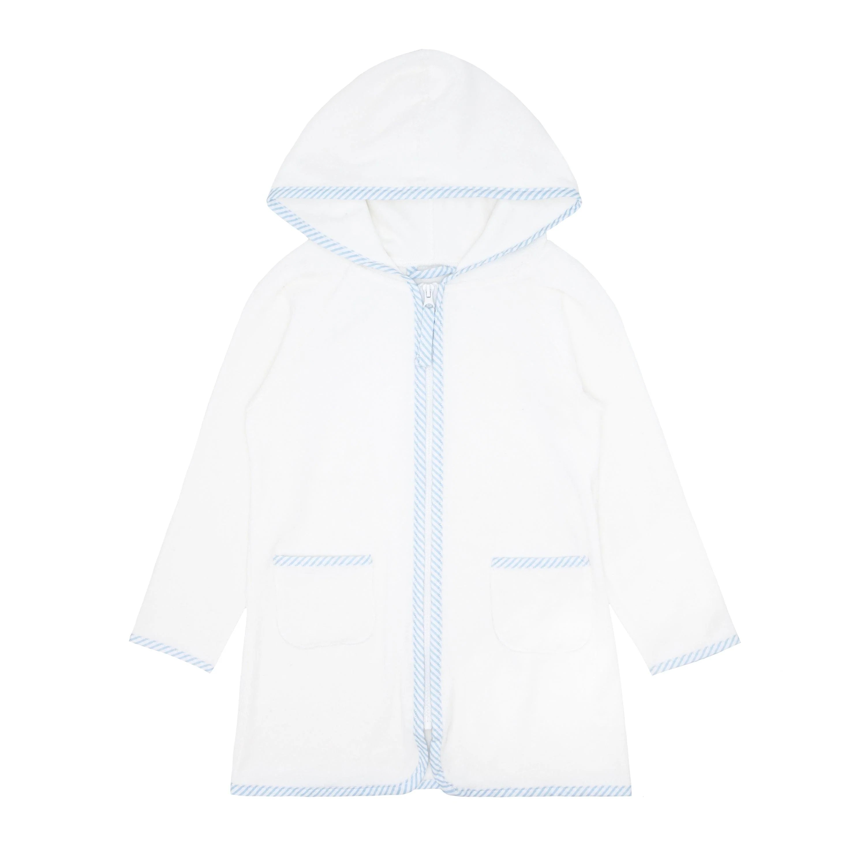 Minnow White French Terry Hooded Zipper Coverup