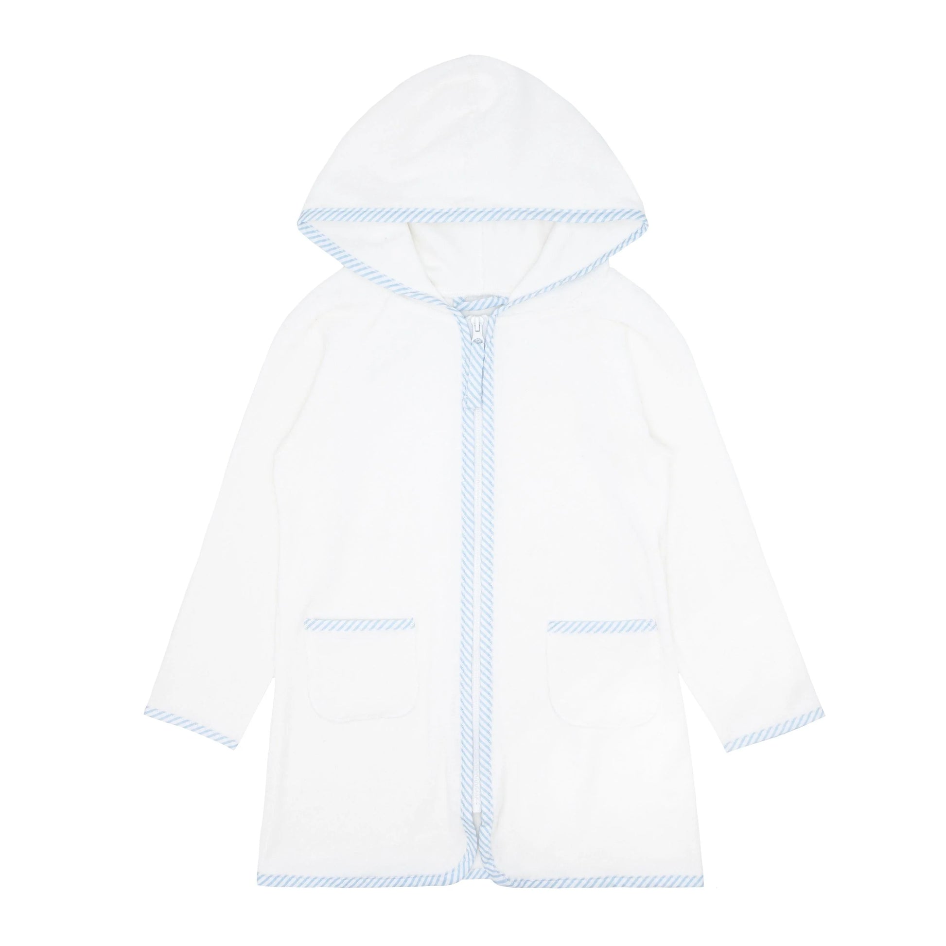 Minnow White French Terry Hooded Zipper Coverup