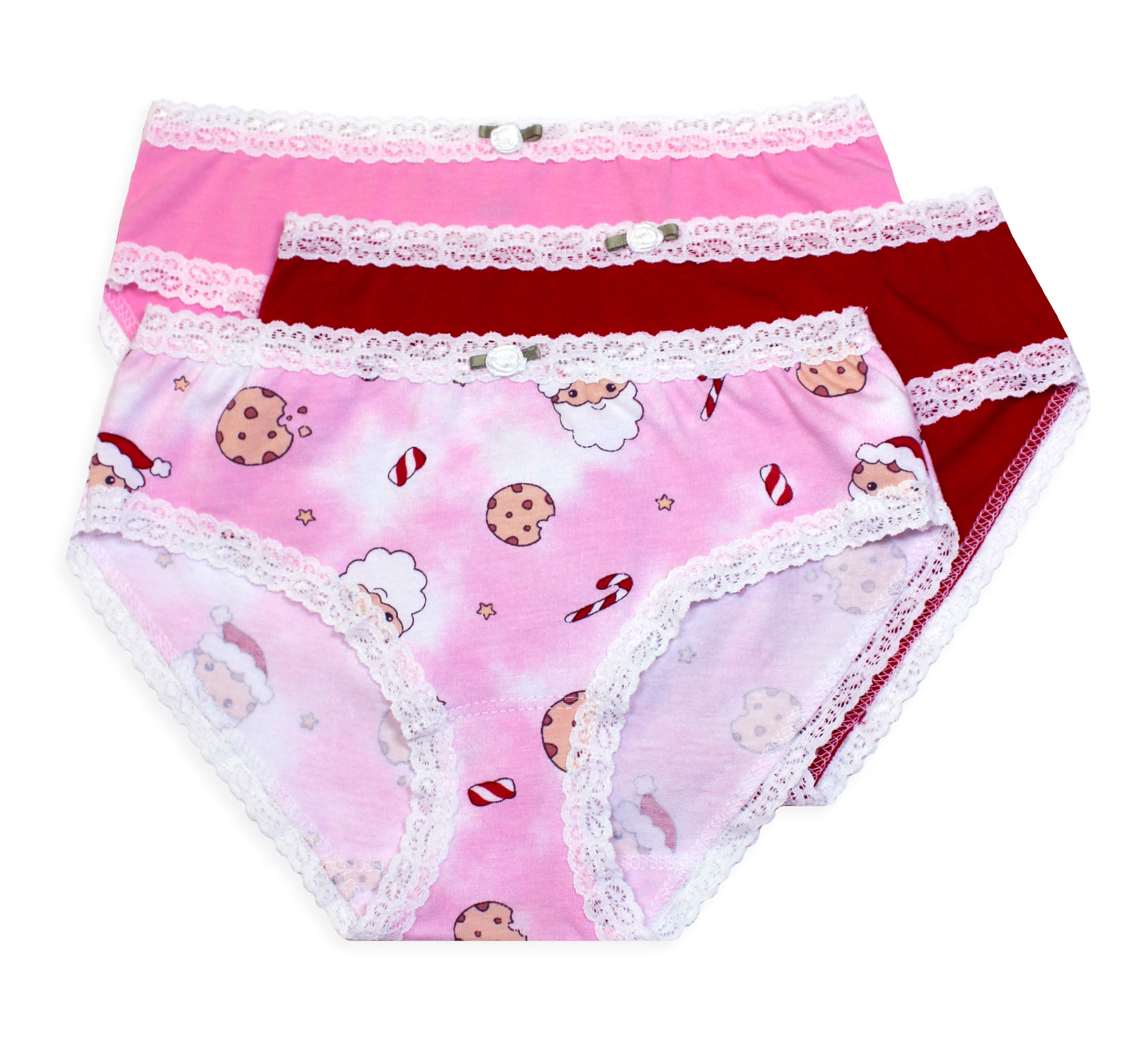 Esme Pink Santa Cookies 3 Panty Pack