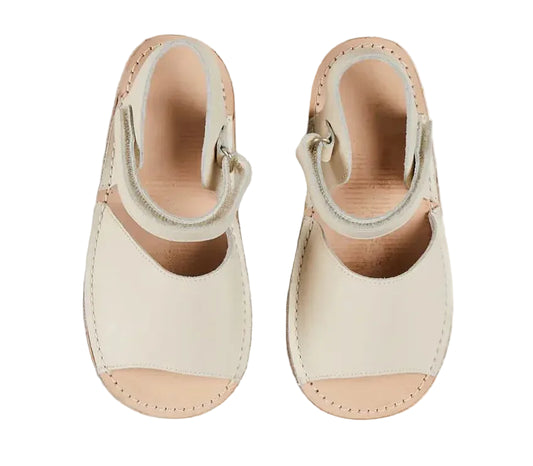 Pepa London Open Toe Leather Sandals in Ivory