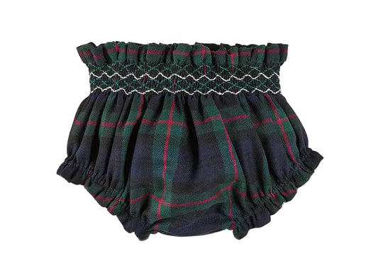 Pepa London Kinnerton Tartan Hand Smocked Bloomers in Green