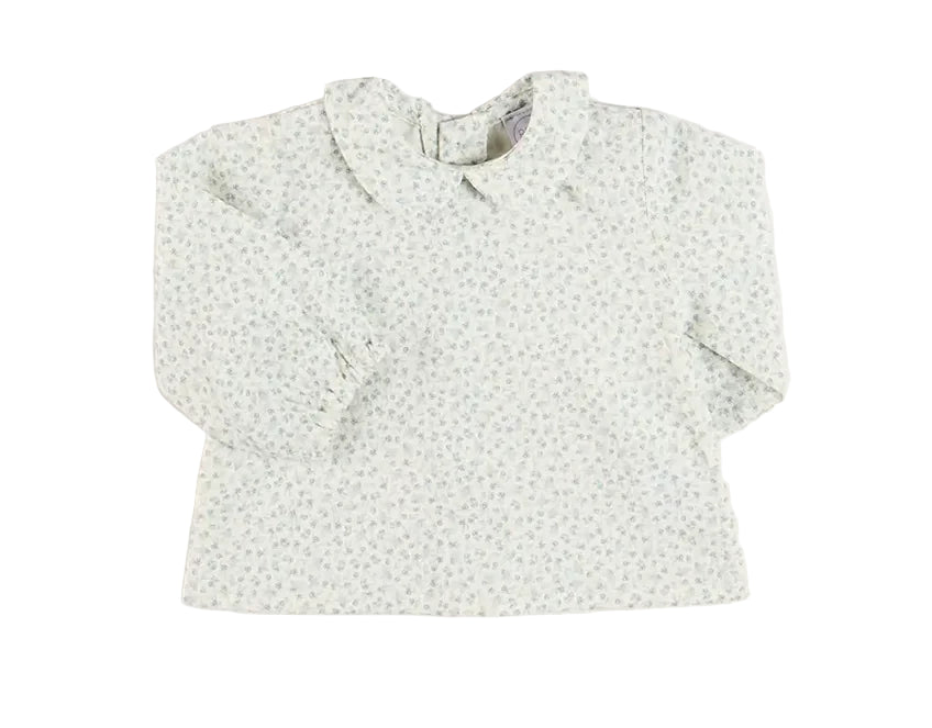 Pepa London Betsy Floral Long Sleeve Shirt in Blue