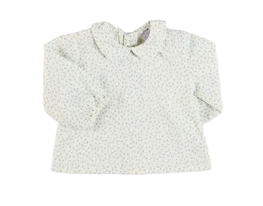 Pepa London Betsy Floral Long Sleeve Shirt in Blue