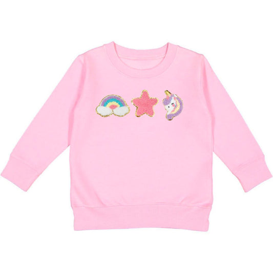Sweet Wink Unicorn Doodle Patch Sweatshirt