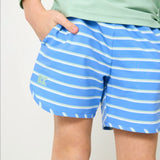 Sky Blue Baseline Stripe Super Short
