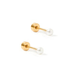 Screwback Stud Earrings - Payton Pearl White 3mm