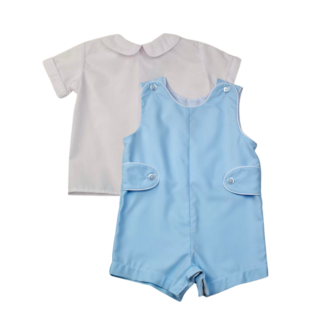 Funtasia Too Boy's Blue Button Tabs Shortall Set