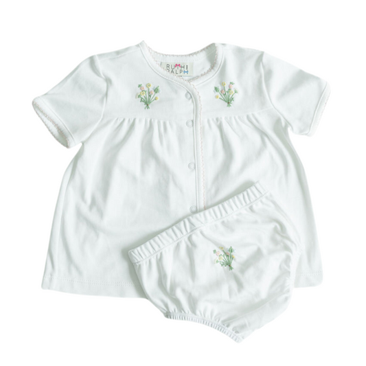 Ruth and Ralph Flower Bouquets Layette Set
