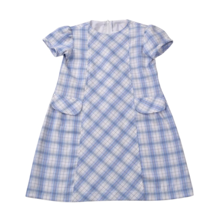 Funtasia Too Blue And Tan Plaid Dress