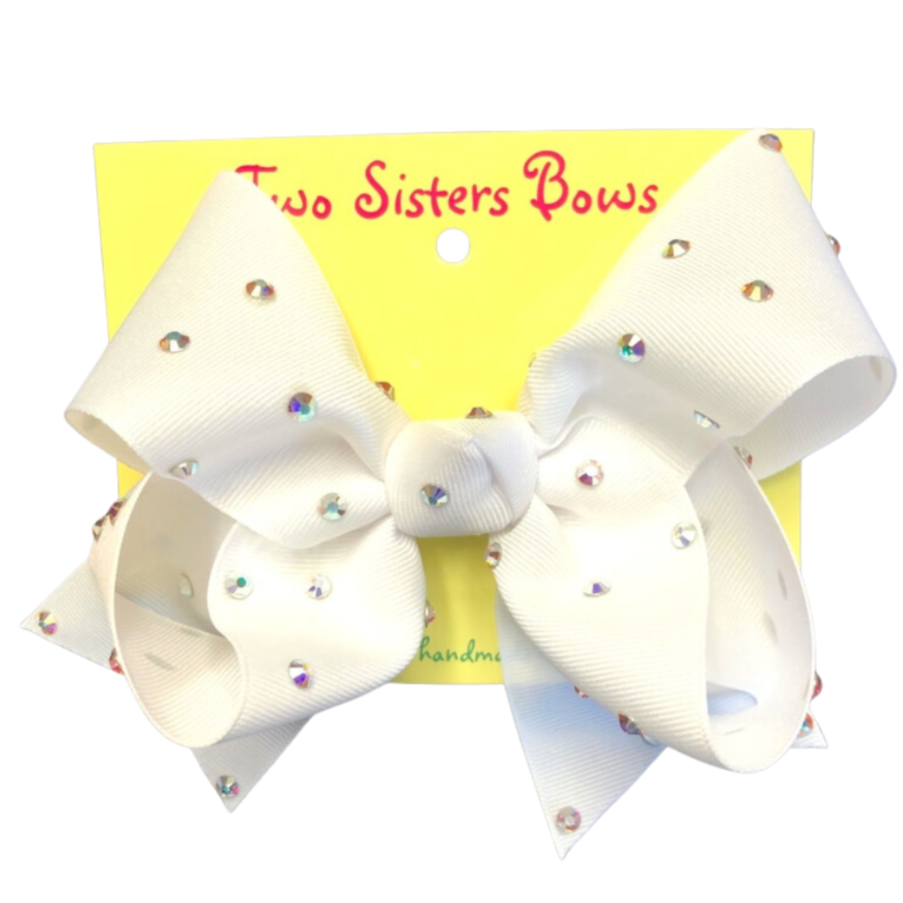 Two Sisters Bows Clear Crystal Medium Bow
