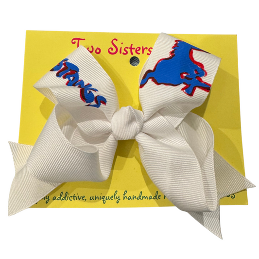 Two Sisters Bows Hand Painted Mustangs Medium Bow