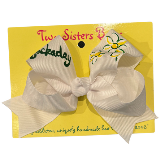 Two Sisters Bows Hand Painted Hockaday Medium Bow