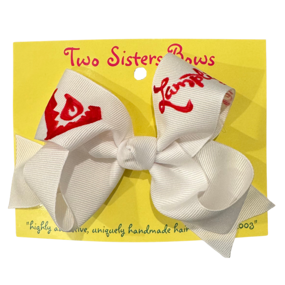 Two Sisters Bows Hand Painted Lamplighter Medium Bow