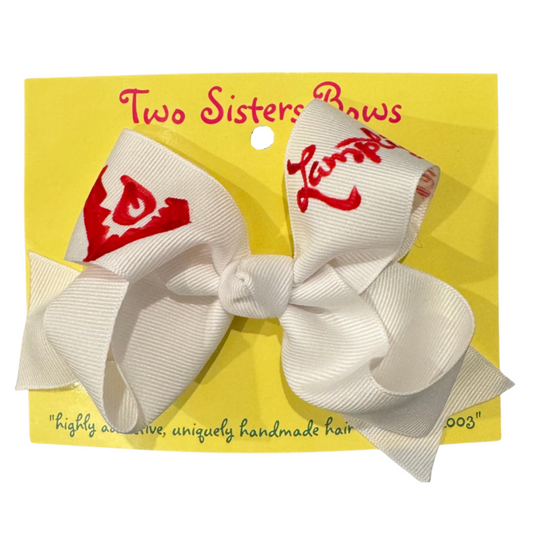 Two Sisters Bows Hand Painted Lamplighter Medium Bow