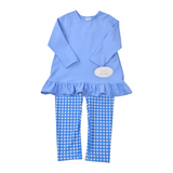 Funtasia Too Baby Doll Top and Blue Check Print Legging Set