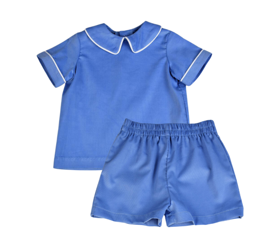 Funtasia Too Boys Periwinkle Corduroy Shorts Set