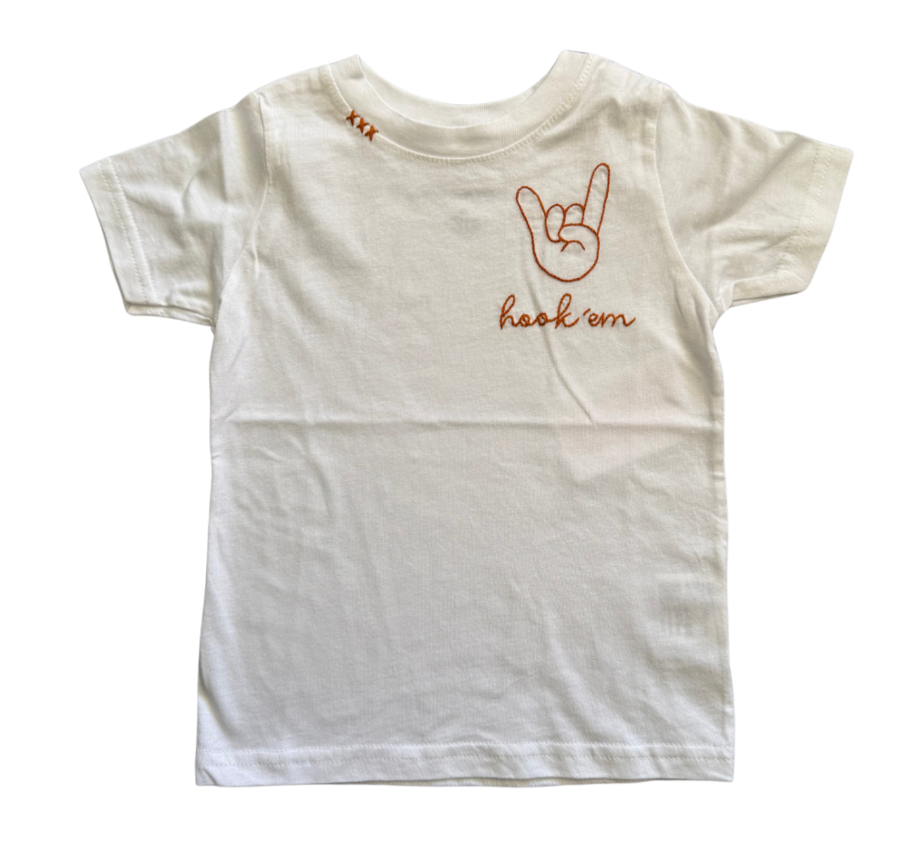 Sweet Olive Street Hook 'Em Embroidered Tee