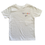 Sweet Olive Street Rainbow Birthday Girl Embroidered Tee