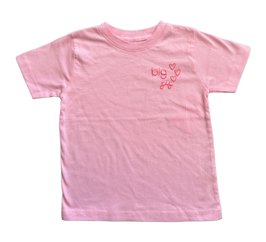 Sweet Olive Street Big Sis With Hearts Embroidered Tee