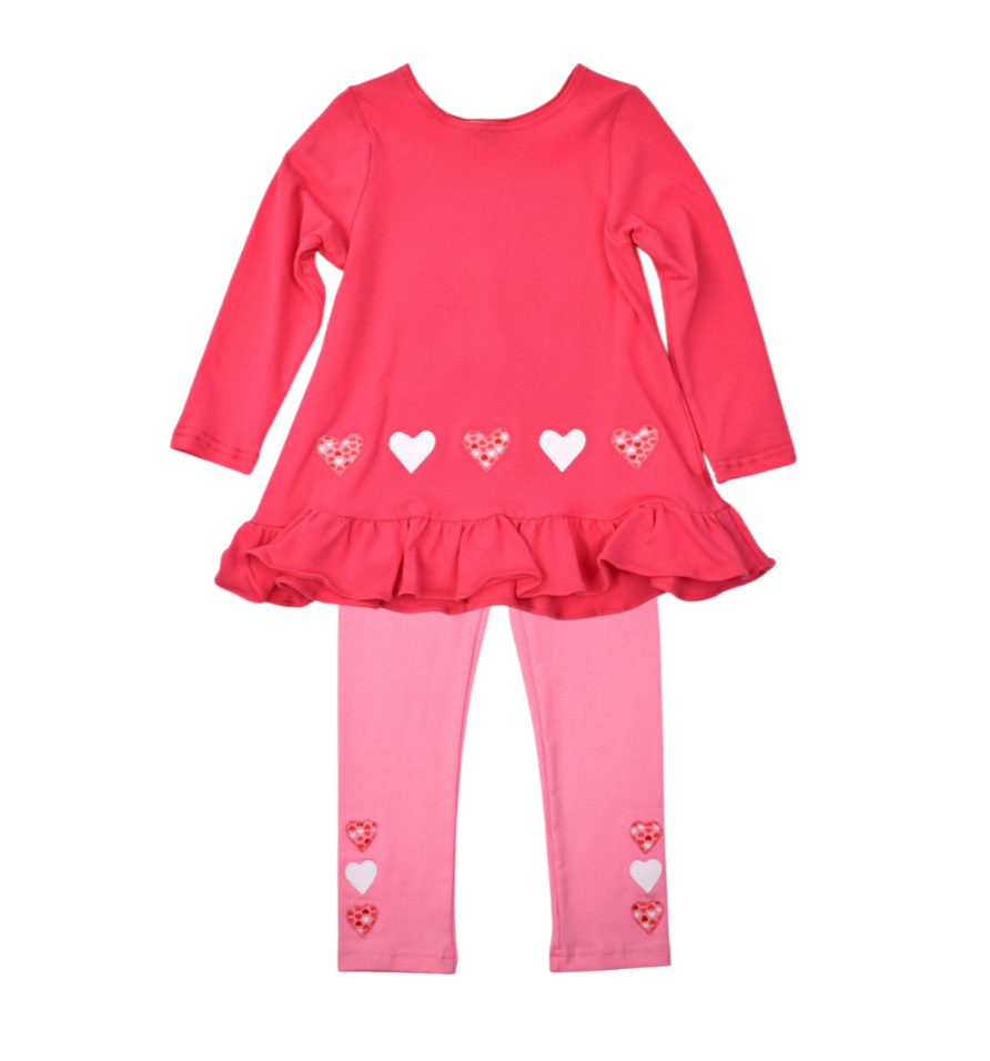 Funtasia Too Heart Print Top and Leggings Set